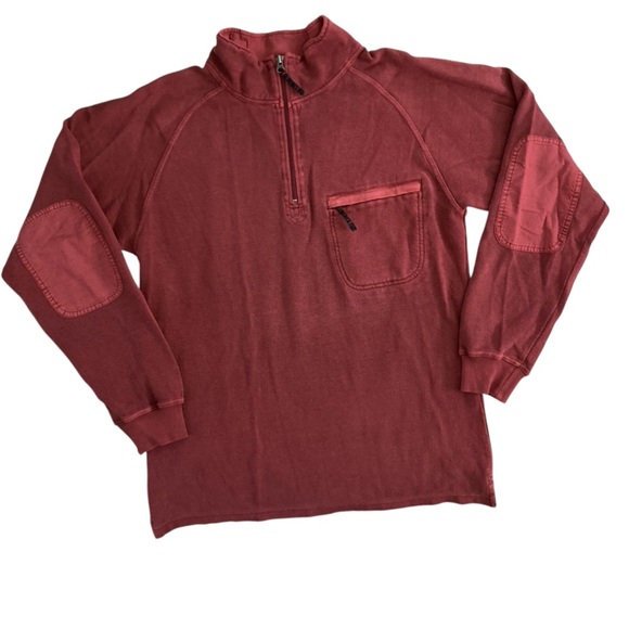 Cabela's Outdoor Gear 1/4 Zip Cotton Pullover Hunting Shirt Maroon (Size L) - Picture 1 of 10